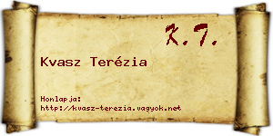 Kvasz Terézia névjegykártya